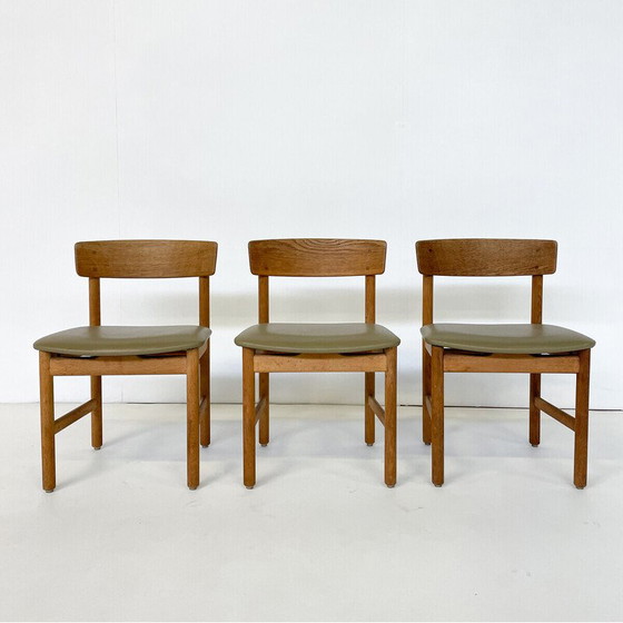 Image 1 of Set of 3 vintage dining chairs model 236 by Børge Mogensen, Denmark 1950s
