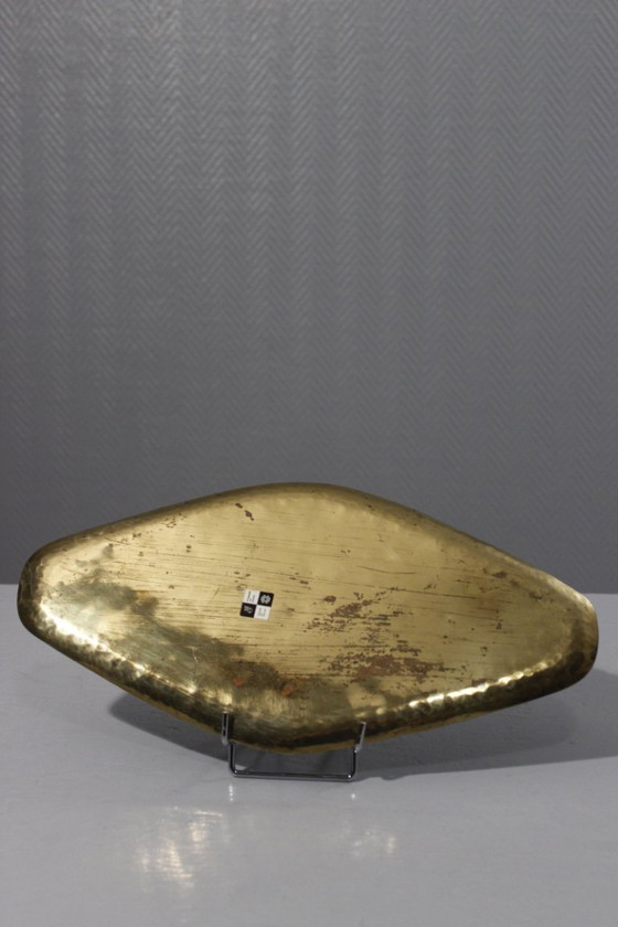 Image 1 of Willy Steinlin - Tablett aus säuregeätztem & patiniertem Messing Schweizer Design 1960s