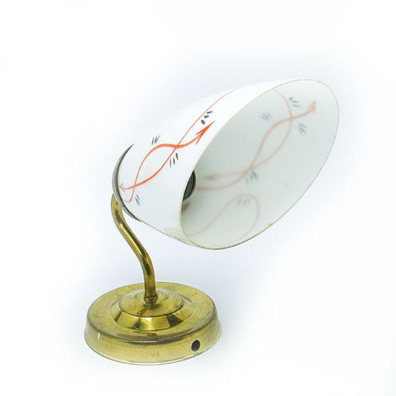 Glass Wall Lamp, Poland, 1950s – Wall lights, Metal (photo 7 of 10)