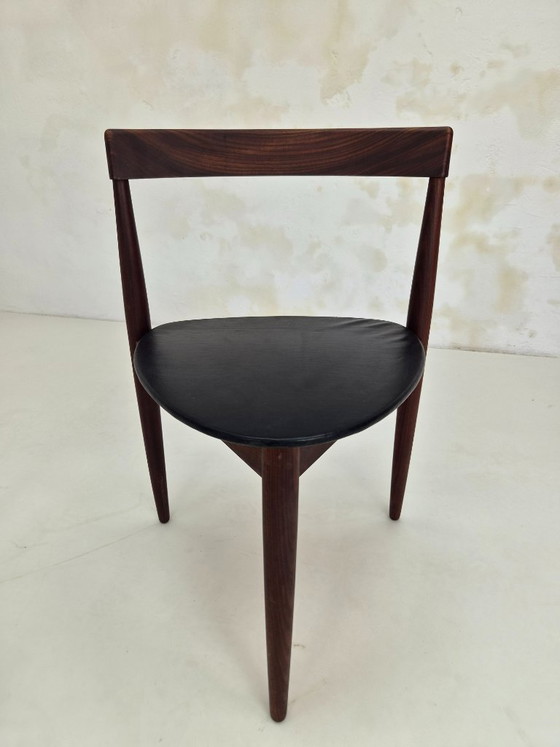 Sedia da pranzo Roundette in teak di Hans Olsen per Frem Rojle, anni '60 – Sedie da pranzo, Leather, Wood (photo 4 of 25)