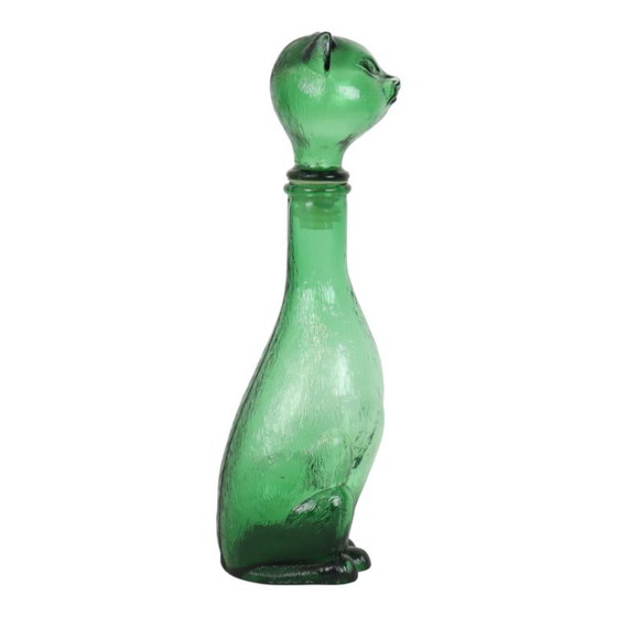 Grande caraffa in vetro verde a forma di gatto, Empoli, Italia, 37 cm – Bicchieri e caraffe, Glass (photo 3 of 15)