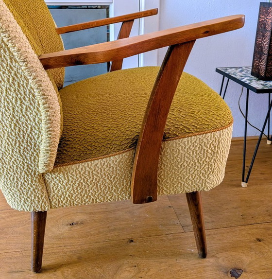 Poltrone vintage di metà secolo - retrò anni '50/'60, Merk onbekend, Tessile, Legno, Blu (foto 9 di 9)