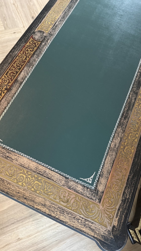 Image 1 of Boule style desk and cabinet