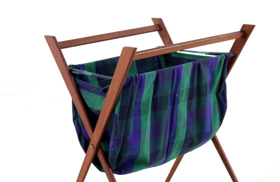 Image 1 of Vintage Danish reading basket reading rack magazine rack