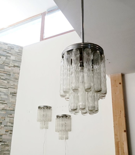 Image 1 of Ensemble de luminaires verre de Murano par Venini 1970s