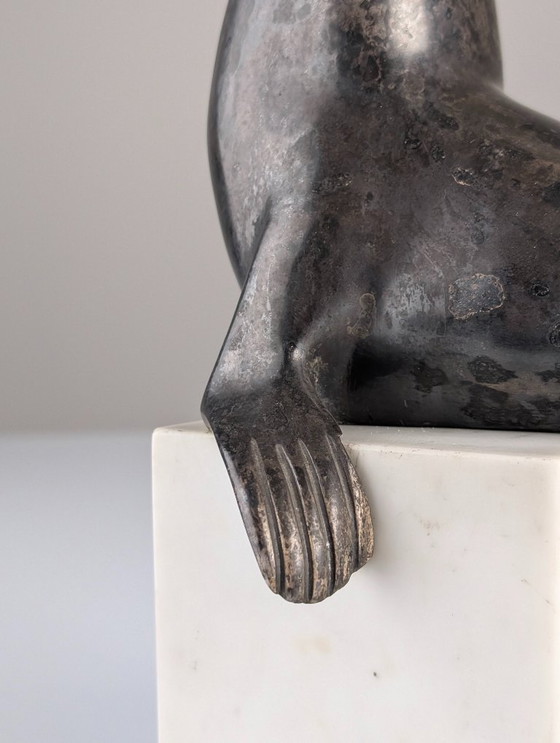 Image 1 of Marcel-André Bouraine Art Deco Sea Lion Sculpture, 1920s