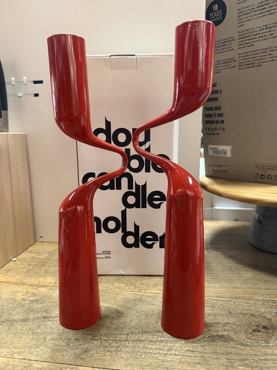 Image 1 of MENU double red candlestick – Design by Mikaela Dörfel