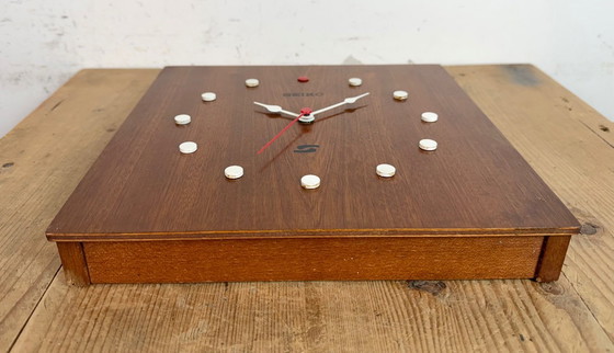 Image 1 of Vintage Brown Wooden Wall Clock from Seiko, 1980s