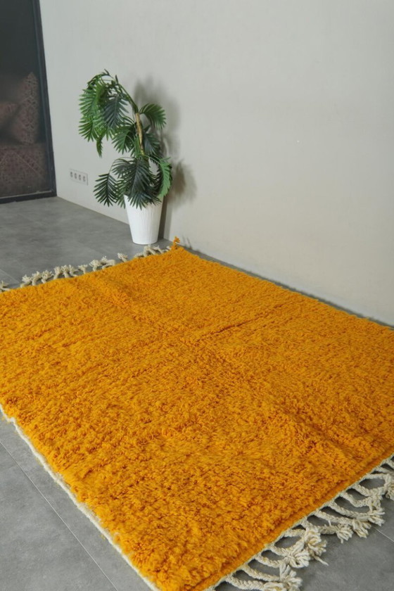 Image 1 of Alfombra marroquí amarilla de 3x2 m, opción personalizable.
