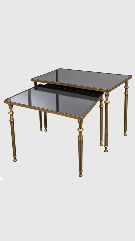 Vintage tavolini a incastro in ottone Mimiset Maison Jansen – Gigones Maison Jansen, Oro (photo 3 of 5)