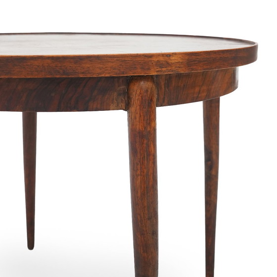 Image 1 of Round wooden coffee table, 1950s