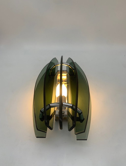 Par de lámparas de pared, apliques Veca fabricados en Italia 1970