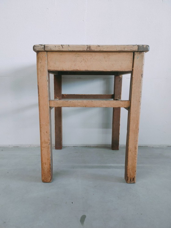 Image 1 of Brocante vintage/antique milk stool, side stool, side table (4 in stock).