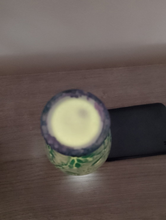 Image 1 of Rare Art Deco vase in uranium glass, manufactured by Scailmont, Belgium, shape 78 and monogram