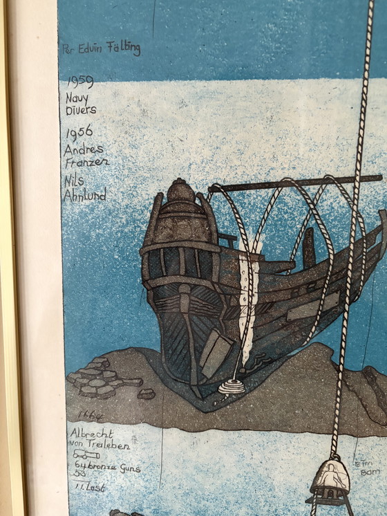 Image 1 of Zeldzaam tweeluik – “Onder en Opgang van de Wasa” – gesigneerde ets/aquatint (1980)