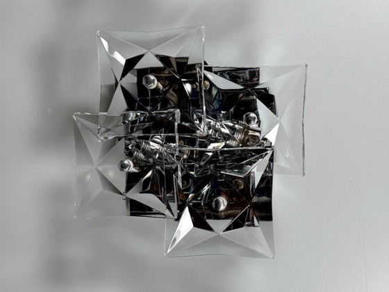 Image 1 of Lampada da parete Wall Scone anni '60/'70 di Kinkeldey Leuchten, design in vetro e cromo