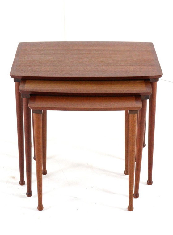 Image 1 of Jørgen Aakjær Jørgensen for Møbelintarsia nesting tables vintage Danish design