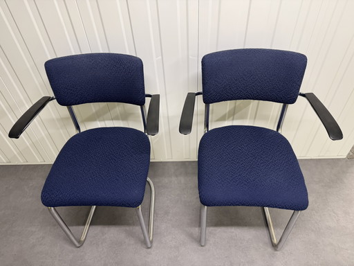 2x Gispen 208 Tube Frame Dining / Office Chair