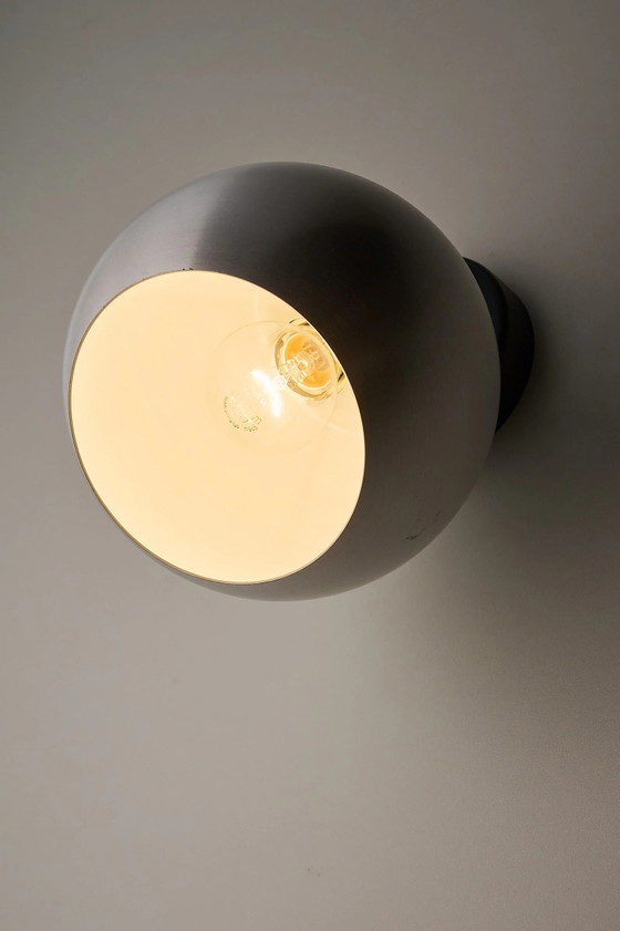 Set of 2 Hoffmeister Directional Aluminum Eyeball Lamps, Germany, Wall lights, Aluminium, Metal, Black (photo 10 of 10)