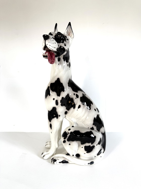Image 1 of Vintage XXL Italiaans keramieken Deense dog ‘60