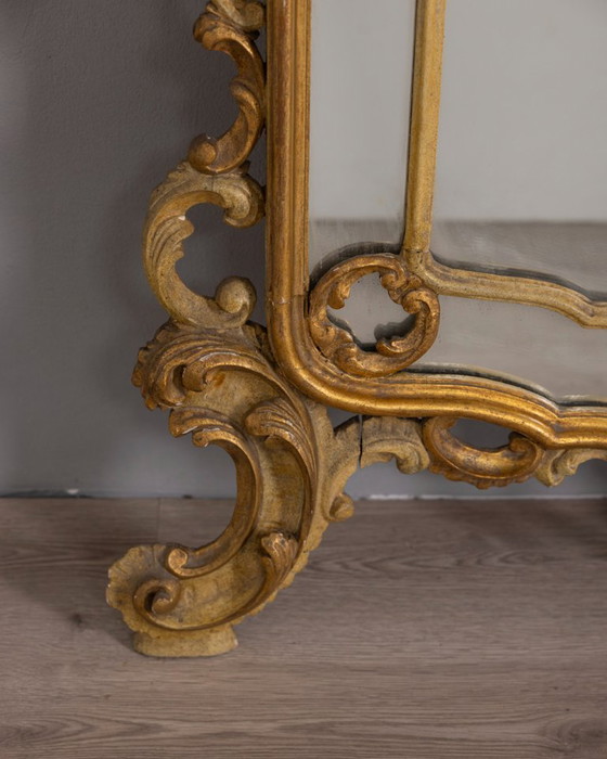 Image 1 of BAROKKE STIJL VERGULDE HOUTEN WANDSPIEGEL UIT HET BEGIN VAN DE 20E EEUW