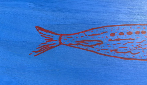 Acrylique sardines poisson 42 x 30 cm