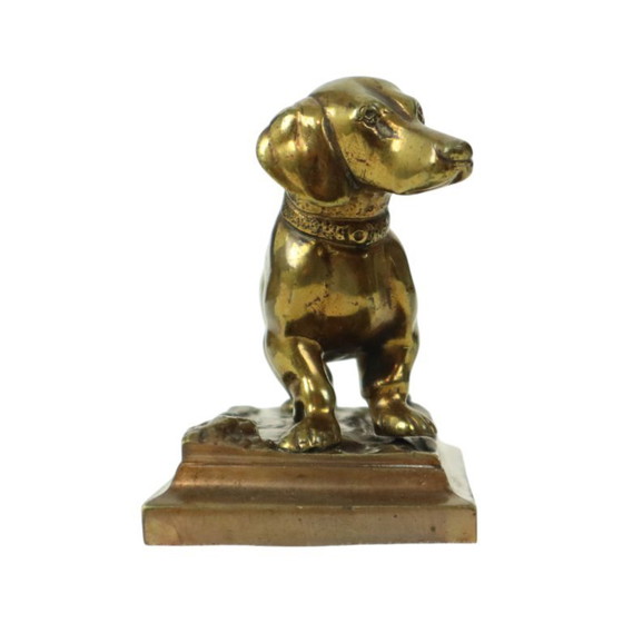 Image 1 of Estatua de perro salchicha de bronce macizo
