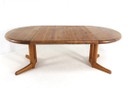 Vamdrup pine round 2x extendable dining table 'Idom' vintage Danish