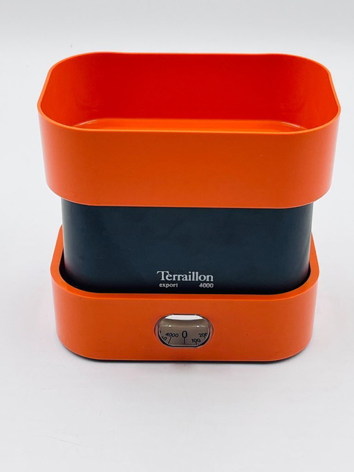 Vintage orange Terraillon scale from the 1970s