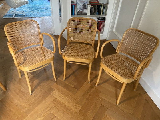 Three Thonet Chairs From The 90s – Dining chairs, Wood, Rattan (photo 2 of 10)