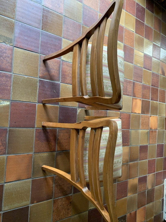 2 Sillas de comedor, Textil, Madera, Marrón (foto 8 de 9)