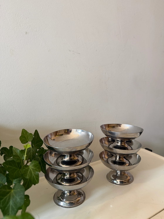 Set van 6 chromen coupes – Bankstel, Vintage (photo 5 of 5)