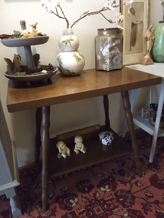 Image 1 of Table d'appoint ancienne en chêne de style anglais