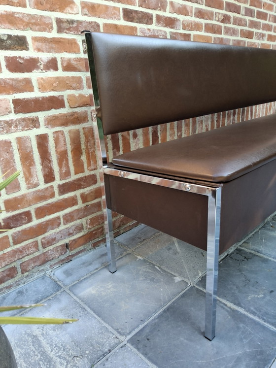 Lange Kistbank In Skaileer Jaren 70 – Bankjes, Metal, Chrome (photo 5 of 15)