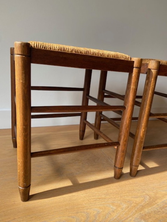 Image 1 of Tabourets vintage en osier (2)