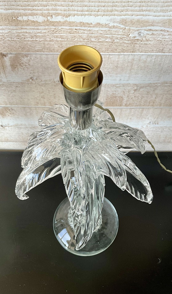 Image 1 of Pair of Italian Palm Tree Glass Lamps in the Style of Tommaso Barbi, 1970s