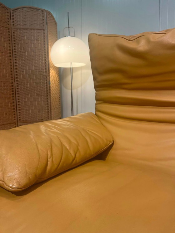 Image 1 of 2x Nieuwstaat Cassina Maralunga 2-Zits Bank Bruin Leer