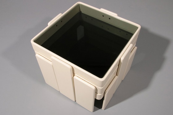 Image 1 of Stapeltische von Gianfranco Frattini für Cassina – Original cremeweißer Lack