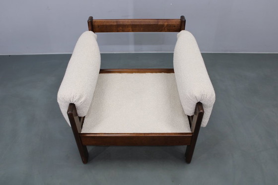 Image 1 of Poltrona Bouclé restaurata di metà secolo, Cecoslovacchia, anni '70