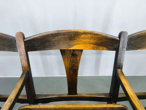 Image 1 of Rares bancs de cinéma en bois de hêtre tchécoslovaques des années 1920