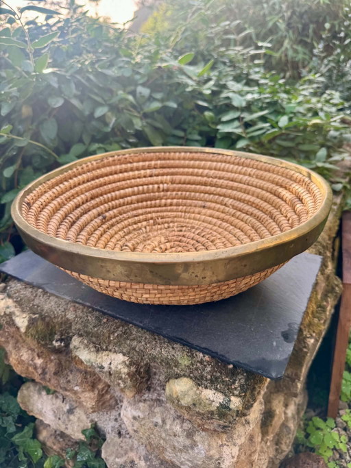 Rush and Brass Basket Gabriella Crespi