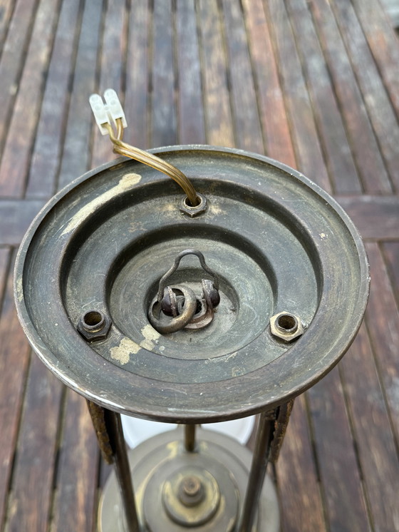 Image 1 of Rare Art Nouveau pendant lamp | 3 perfect original opal glass shades | 1905–1925