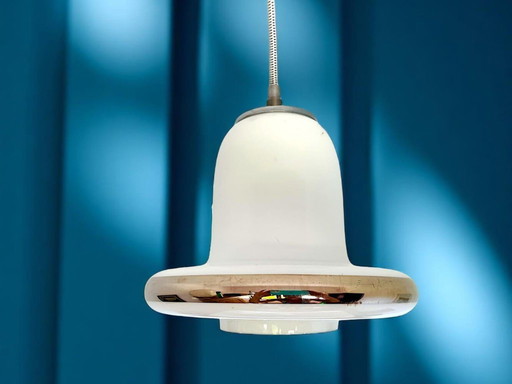 Danish Modern opaline glass hanging lamp from 1960s