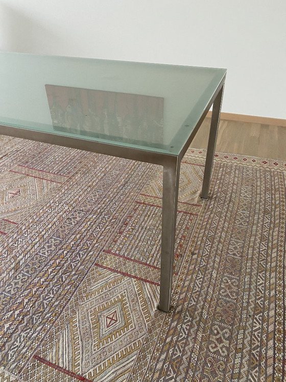 Image 1 of Table design The Conran Shop Paris — verre dépoli et métal brossé