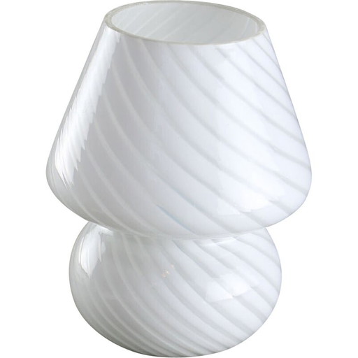 Lámpara de mesa vintage con forma de hongo de cristal de Murano, años 70
