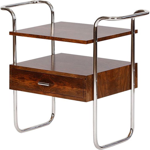 Mesa auxiliar vintage contemporánea de acero tubular