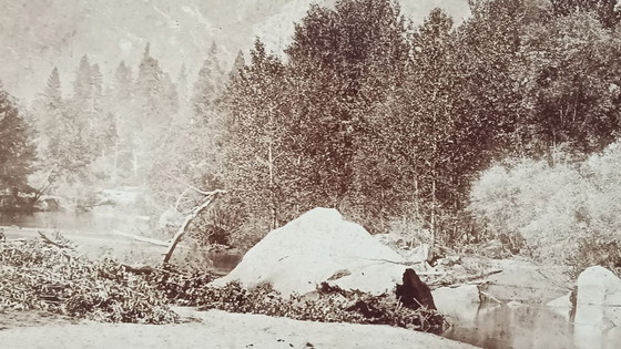 Image 1 of Carleton E. Watkins (1829–1916) Self portait on stone, Yosemite park.