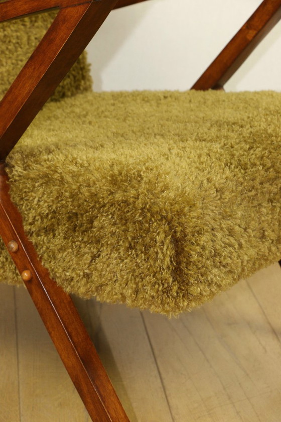 Poltrona Loft Vintage Design Vintage Khaki / Oliva Pelo Lungo Volpe - Poltrona Rinnovata – Axel Concept (photo 11 of 11)