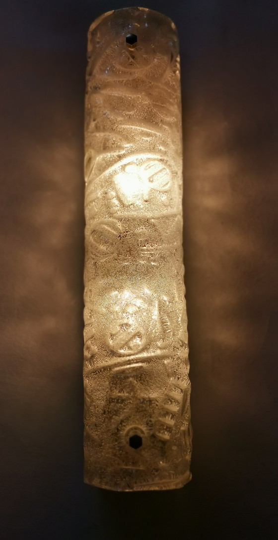 Image 1 of Set di lampade da parete in vetro ghiaccio di metà secolo