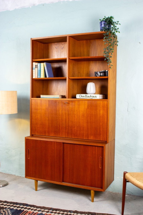 Image 1 of Vintage secretair bureau, dressoir, bijzettafel, teak, Hundevad bureau